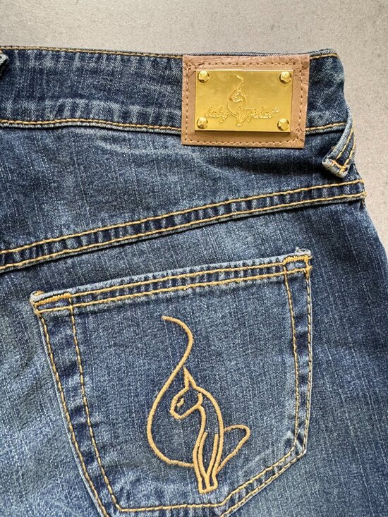 Baby Phat Denim - Baby Phat Y2K Jeans Size 1 Dark Wash Low Rise Cat Logo NWT